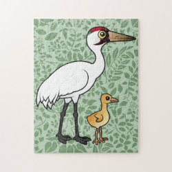 Whooping Crane with Chick 10x14 Photo Puzzle