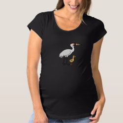Whooping Crane with Chick Maternity T-Shirt