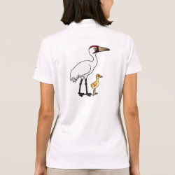 Whooping Crane with Chick Women's Nike Dri-FIT Pique Polo Shirt