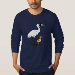 Whooping Crane with Chick Men's American Apparel Fine Jersey Long Sleeve T-Shirt