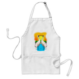 Whooping Cranes in Love Adult Apron