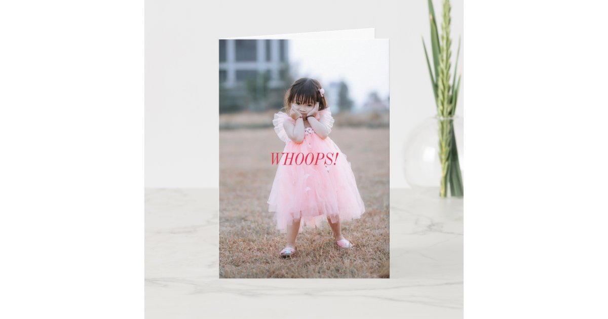 Whoops Card Visual WHOOPS BELATED BIRTHDAY CARD | Zazzle