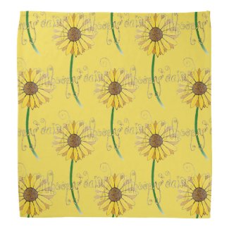 Whoopsy-Daisy Daisies Design on Bandana