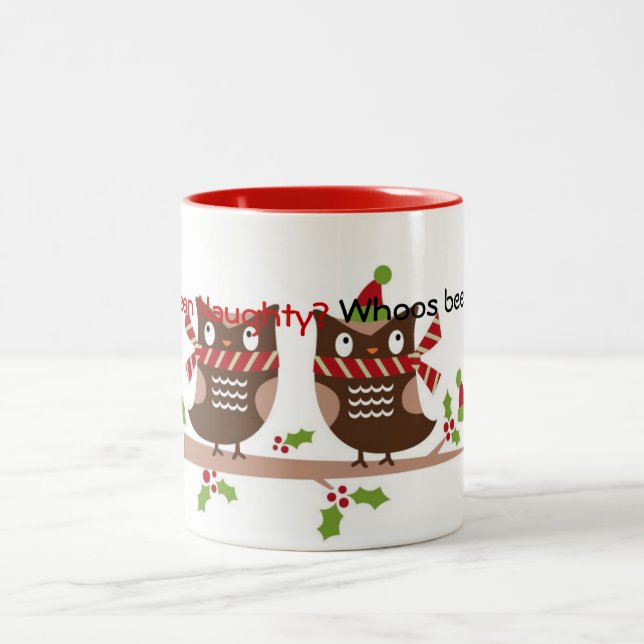 Whoos Been Naughty Whoos Been Nice Christmas Mug (Center)