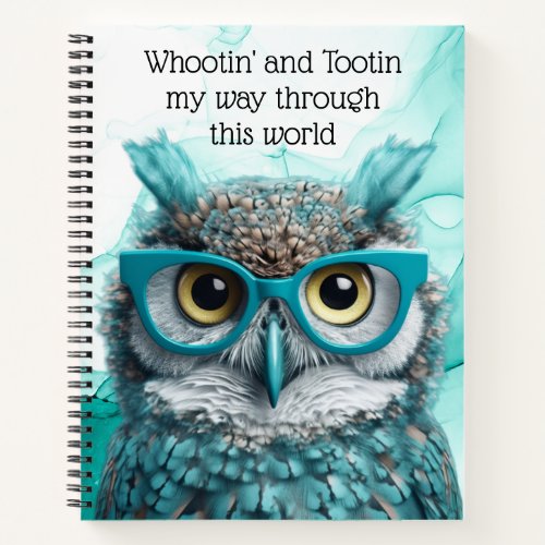Whootin and Tootin Owl Tourettes Custom Notebook