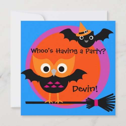 Whooty Hoot Halloween Party Invitation