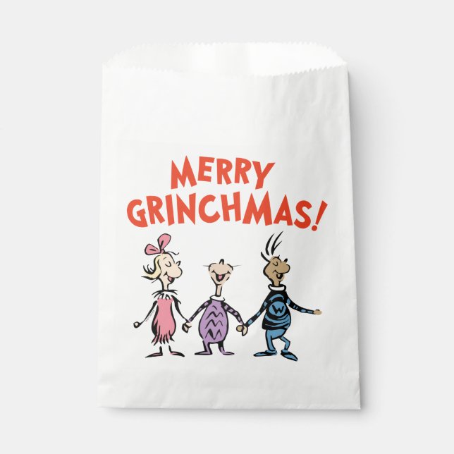 Whos Holding Hands Merry Grinchmas Favor Bag (Front)