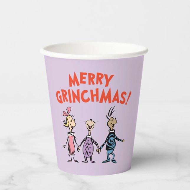 Whos Holding Hands Merry Grinchmas Paper Cups (Front)