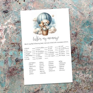 Who's My Mommy Baby Shower Game Card