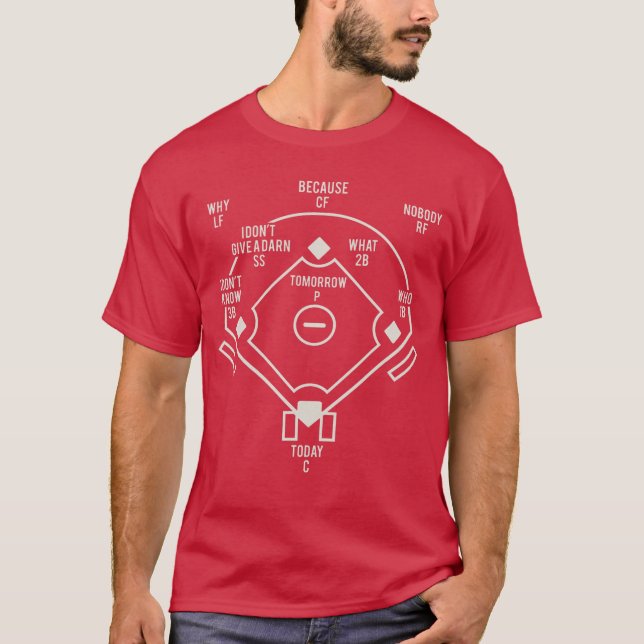 Whos On First Classic Baseball Abbott Funny Baseba T-Shirt (Front)