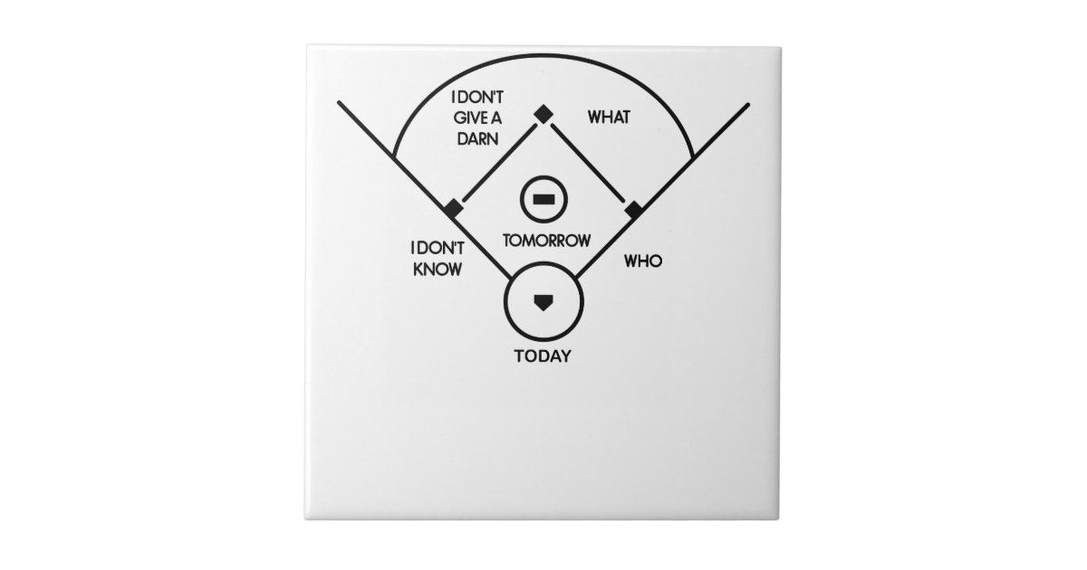 Who s on first what s on second i don t know is tile zazzle