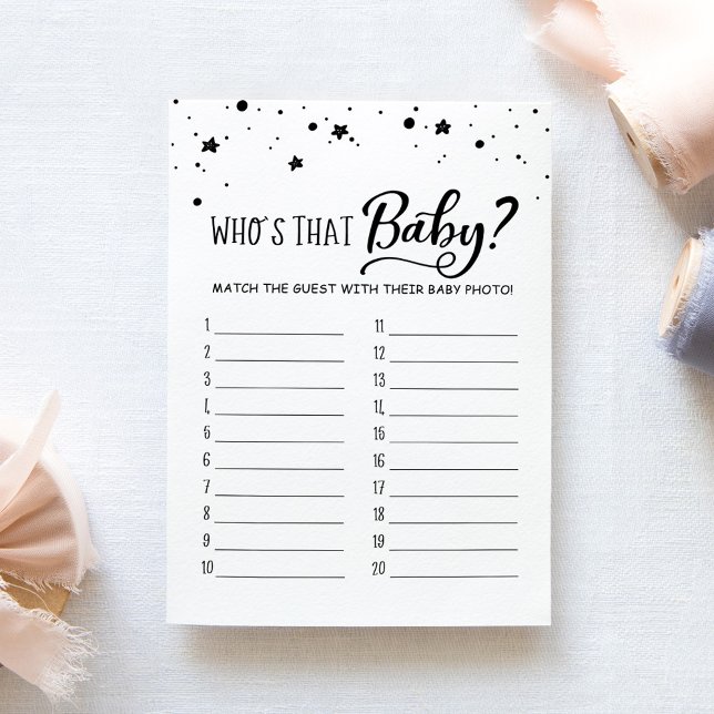 Who's that baby? Game Baby Shower Party Card (Creator Uploaded)
