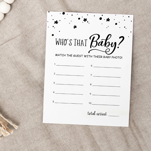 Who's that baby? Game Baby Shower Party Card (Creator Uploaded)