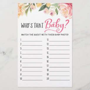 Who's that baby? Game Baby Shower Party game