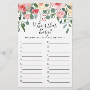 Who's that baby? Game Baby Shower Party game