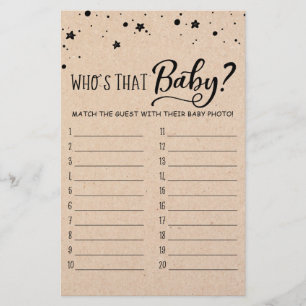 Who's that baby? Game Baby Shower Party game