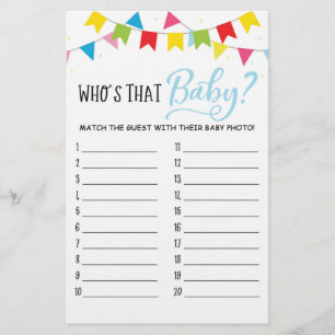 Who's that baby? Game Baby Shower Party game