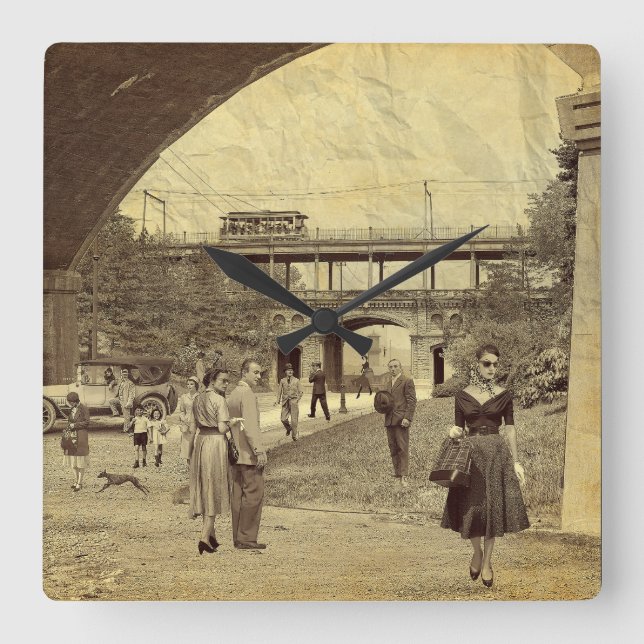 Who's that girl? square wall clock (Front)