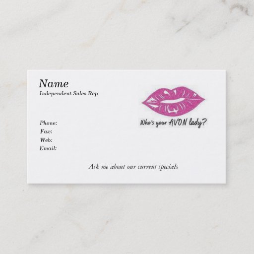 Customizable Who's your Avon lady? Business Card