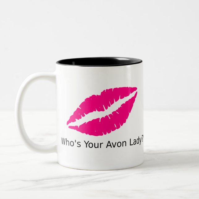 Who's Your Avon Lady Lips Two-Tone Coffee Mug (Left)