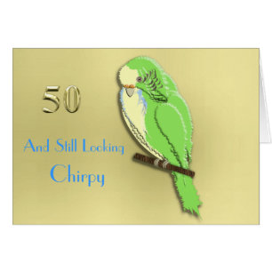Whose a Pretty Boy Then Cute Budgie 50th Milestone Cards