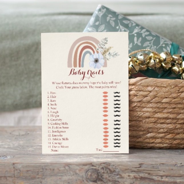 Whose features does mommy baby shower games postcard (Creator Uploaded)