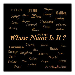 Whose Name I It?girl & boy Wall Art 20x20 / ZAZZLE
