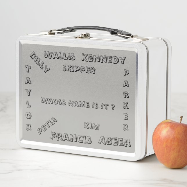 Whose Name Is It ? Metal Lunchbox bY MMetropolim (In Situ)