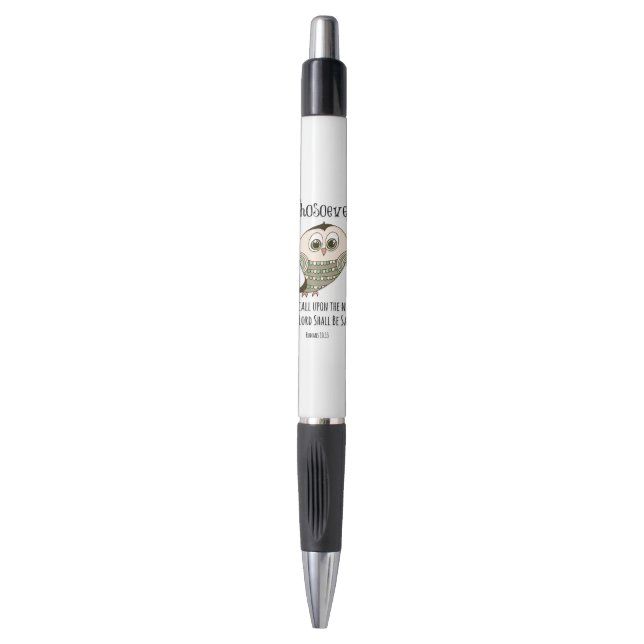Whosoever Bible Verse with Owl Pen (Front Vertical)