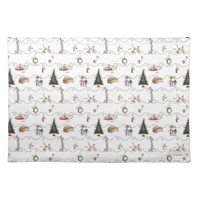 Whoville Christmas Garland Celebration Cloth Placemat (Front)