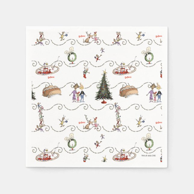Whoville Christmas Garland Celebration Napkins (Front)
