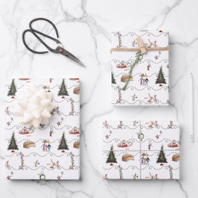Whoville Christmas Garland Celebration Wrapping Paper Sheets (Front)