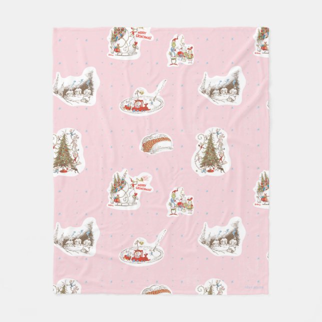 Whoville Christmas Vignette Pattern Fleece Blanket (Front)
