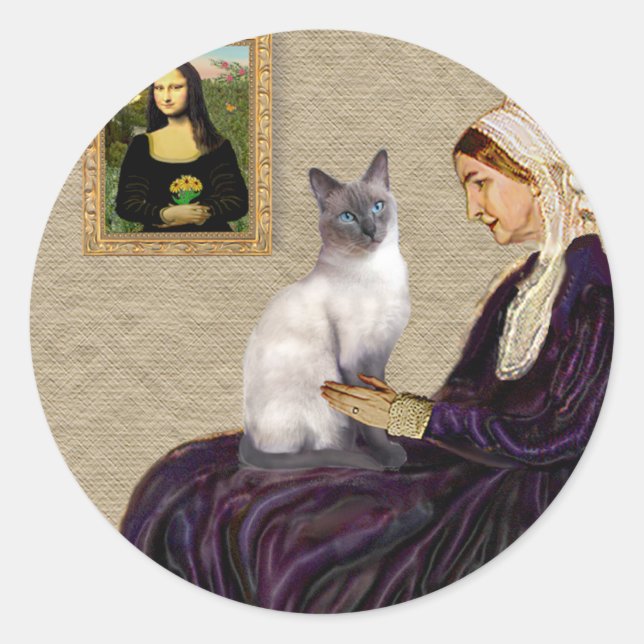 Whsitlers Mother - Blue Point Siamese cat Classic Round Sticker (Front)