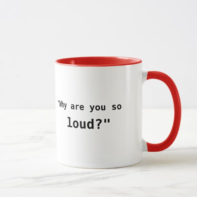 Why Are You So Loud? slogan Mug (Right)