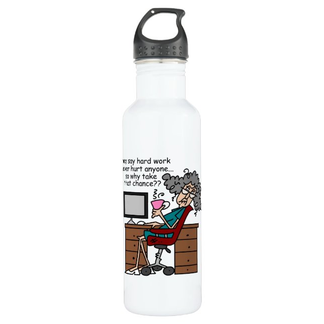 Why Chance Hard Work Humor Stainless Steel Water Bottle (Front)