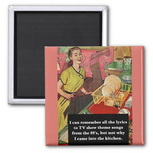 Why Did I Come Into The Kitchen Vintage Funny Magnet