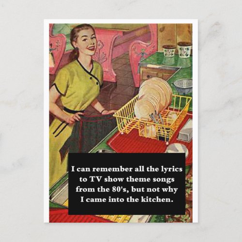 Why Did I Come Into The Kitchen Vintage Funny Postcard