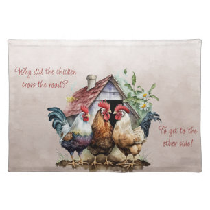 Why Did the Chicken Cross the Road? Cloth Placemat