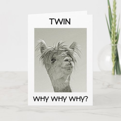 WHY DO YOU LOOK YOUNGER TWIN HAPPY BIRTHDAY CARD