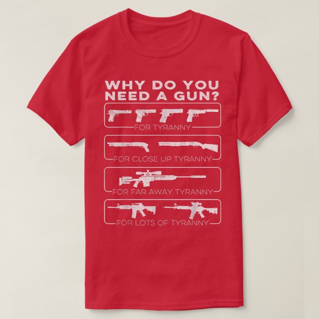 Why Do you Need a Gun For Tyranny  T-Shirt (Design Front)