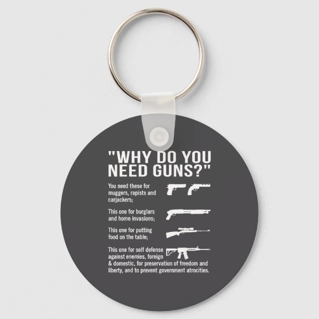 Why Do You Need Guns  Keychain (Front)
