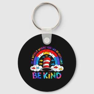 Why Fit in Doctor Teacher Cat in Hat Cool Autism Keychain