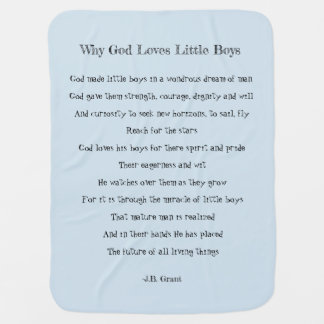 Why God Loves Little Boys Baby Blanket