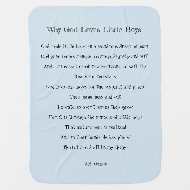 Why God Loves Little Boys Baby Blanket (Front)