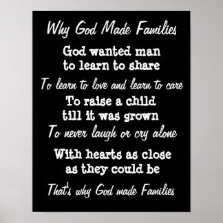 Why God made families wall print