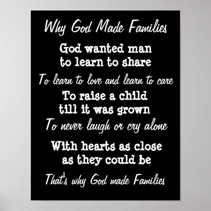 Why God made families wall print