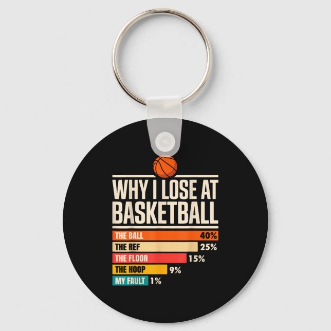 Why I Always Miss Funny Chart Basketball Hoop  Keychain (Front)