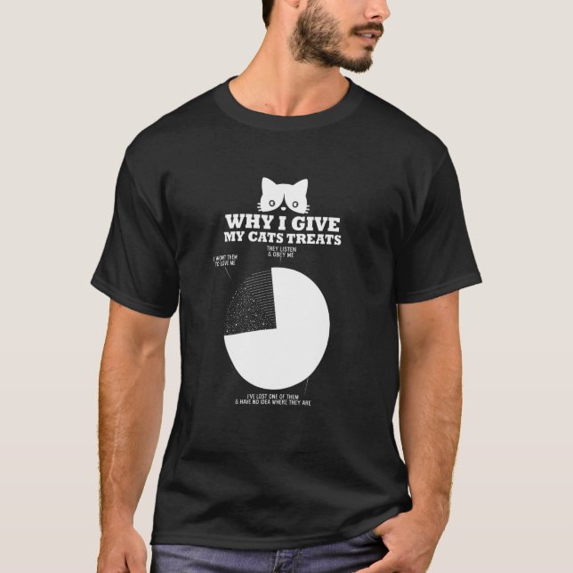 Why I Give My Cats Treats Cat Whisperer Meow Cat T-Shirt (Front)