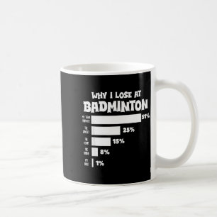Why I Lose At Badminton Funny Excuses Shuttle Bird Coffee Mug